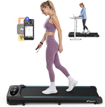 Loopband - Walking pad - Wandelband - 1-6 km/u - Zwart - MER, Sport en Fitness, Verzenden, Zo goed als nieuw