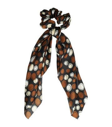 Haarelastiek Scrunchie – Cirkelprint – 25cm Linten –, Nieuw
