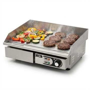 HCB Bakplaat - glad - chroom - 55 cm - 230V - RVS, Verzenden, Nieuw in verpakking
