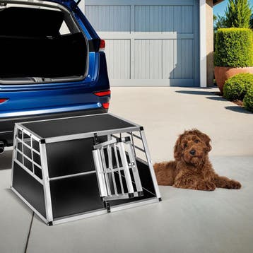 Hondentransportbench dubbel met een rechte achterwand, Verzenden, Nieuw