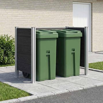 vidaXL Afvalbak Schutting Grijs 161 x 85 x 115 cm Aluminium, Verzenden, Nieuw
