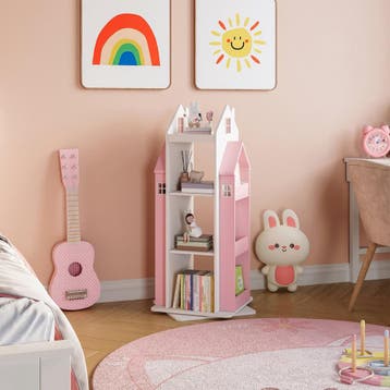 Kinderkast Vipsali 108x40x40 cm roze en wit [en.casa], Verzenden, Nieuw