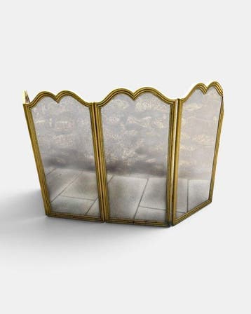 Openhaard accessoire - Verguld messing - Vintage firewall