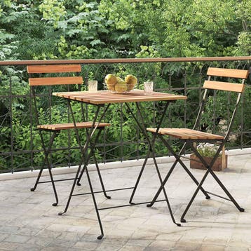 vidaXL Bistrotafel inklapbaar 55x54x71 cm massief teakhout, Tuin en Terras, Verzenden, Nieuw, Hout