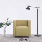 vidaXL Fauteuil kubus stof groen, Huis en Inrichting, Verzenden, Nieuw