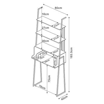 Bureau Storfjord met planken 183,5x80x40 cm zwart [en.casa], Verzenden, Nieuw