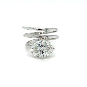 Zonder minimumprijs - Ring - 14 karaat Witgoud - 3.02ct. tw., Nieuw