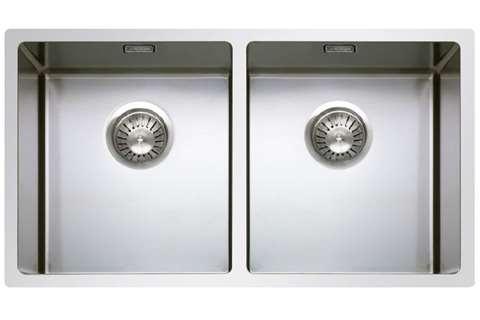 Dubbele gepolijste spoelbak met afvoerset | RVS | 865x440..., Zakelijke goederen, Horeca | Meubilair en Inrichting, Verzenden