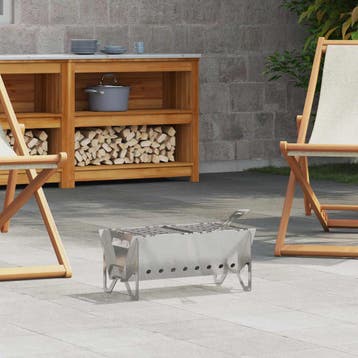 vidaXL Kampvuurplaats 42 x 22 x 18 cm Roestvrij staal, Tuin en Terras, Verzenden, Nieuw