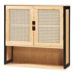 Badkamerkast Tervola zwevend 60x60x20 cm zwart naturel en ro, Huis en Inrichting, Badkamer | Badkamermeubels, Verzenden, Nieuw