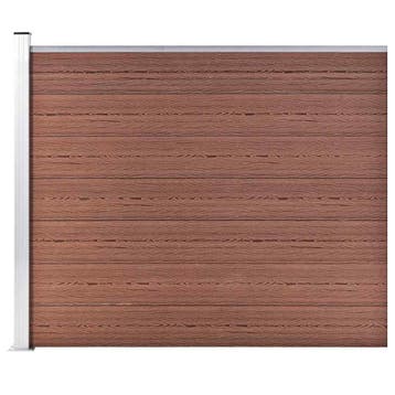 vidaXL Schuttingpaneel 175x146 cm HKC bruin, Tuin en Terras, Schuttingen, Verzenden, Nieuw, Kunststof, 1 tot 2 meter