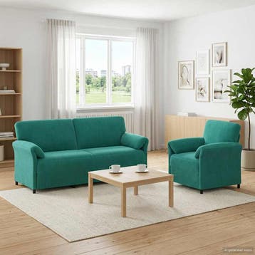 vidaXL Bankstel 2 st Turquoise Fluweel, Verzenden, Nieuw, Stof, Minder dan 150 cm