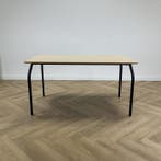 kantinetafel 140x80 cm, beige - zwart, Ophalen of Verzenden, Gebruikt, Bureau