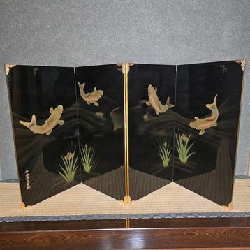 Kamerscherm - Hout, Goud - Japan (Zonder minimumprijs)