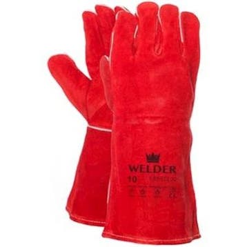 Majestic Majestic lashandschoen van rood splitleder 35 cm,, Verzenden, Nieuw
