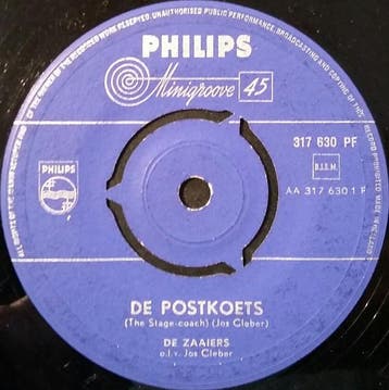 vinyl single 7 inch - De Zaaiers - De Postkoets, Verzenden, Zo goed als nieuw, 7 inch, Pop