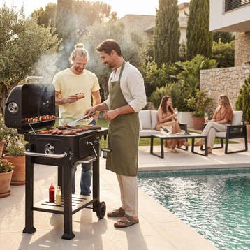 Houtskoolbarbecue Florian met 2 wielen, verstelbare houtskoo, Verzenden, Nieuw