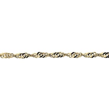 Gouden gedraaide schakelketting, Ophalen of Verzenden, Gebruikt, Goud, Goud
