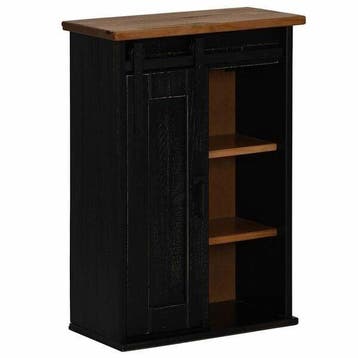 Grenen Wandkast Zwart | Laatste Stuk | Retourdeal, Ophalen of Verzenden, Zo goed als nieuw, Minder dan 150 cm, Minder dan 25 cm