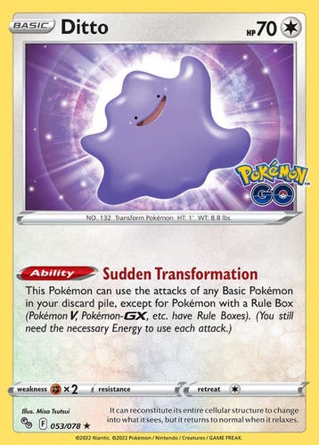 Ditto 053/078 Holo Pokémon Go, Ophalen of Verzenden, Nieuw, Losse kaart, Foil