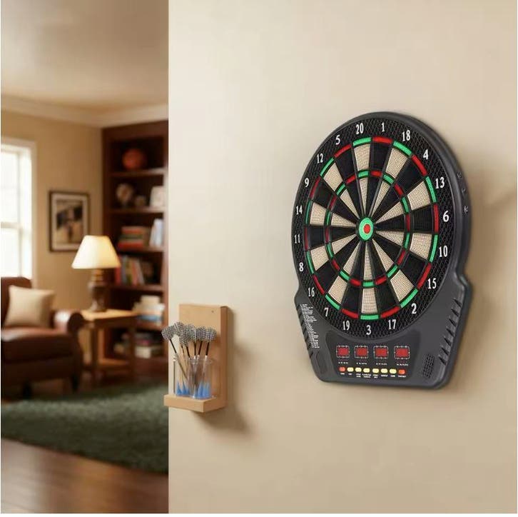 Elektrisch Dartbord met 6 Darts LED 27 Spellen Score, Sport en Fitness, Golf, Nieuw, Verzenden