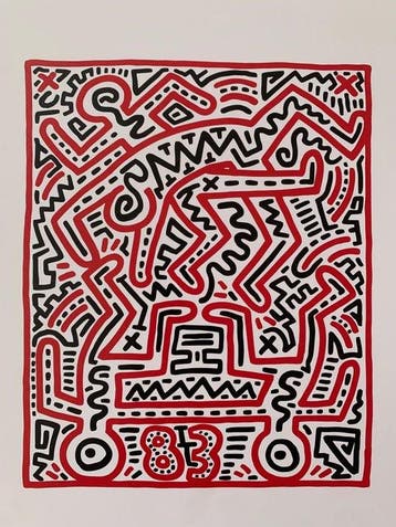 Keith Haring (1958-1990) - Fun Gallery Exhibition - Pop Art