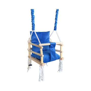 Luxe houten 3 in 1 blauwe meegroei baby schommel en kinder, Ophalen of Verzenden, Nieuw