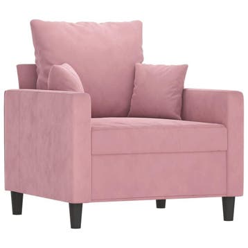 Fauteuil Roze Fluweel | Retourdeal -35% Korting, Huis en Inrichting, Fauteuils, Overige materialen, 75 tot 100 cm, Ophalen of Verzenden