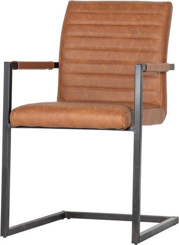 WOOOD Bas Eetkamerstoel - Pu - Cognac - 87x54x62 -  –, Verzenden, Nieuw