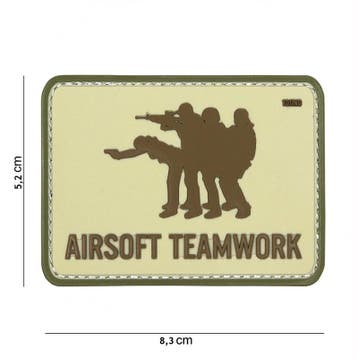 Embleem 3D PVC Airsoft Teamwork coyote, Verzamelen, Militaria | Algemeen