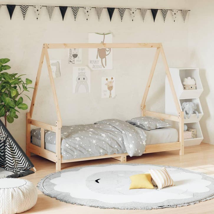 vidaXL Kinderbedframe 80x160 cm massief grenenhout, Kinderen en Baby's, Kinderkamer | Bedden, Nieuw, Verzenden