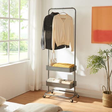 Kledingrek Kumad kapstok op wielen 174,5x58x36 cm donkergrij, Huis en Inrichting, Kasten | Kledingkasten, Verzenden, Nieuw