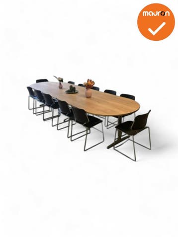 Ahrend vergadertafel - 300x120cm - Ovaal - bladkleur naar ke, Vergader- of Presentatieruimte, Ophalen of Verzenden, Gebruikt, Tafel