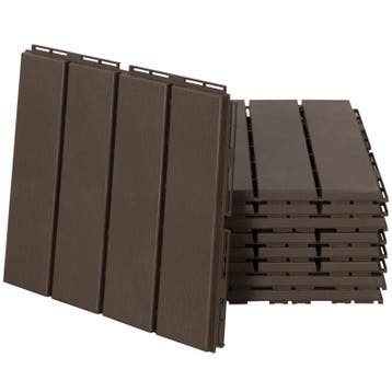 TRUUSK Set van 9 Terrastegels - 30 x 30 cm - Kliktegel - Kun, Verzenden, Nieuw
