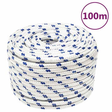 vidaXL Boot touw 14 mm 100 m polypropyleen wit, Verzenden, Nieuw