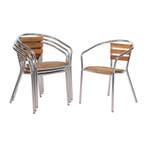 Bolero aluminium en essenhouten stoelen met armleuning (4, Verzenden, Nieuw in verpakking