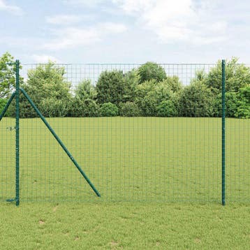 vidaXL Hekpaal 12 st Groen Poedergecoat staal, Verzenden, Nieuw