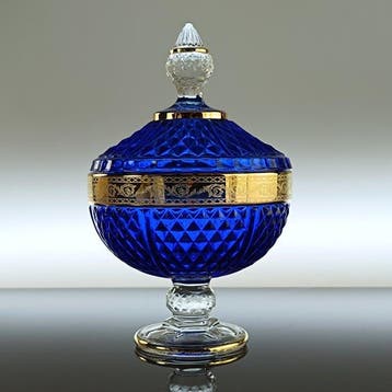 Secoloventesimo - Koekjesdoos - 24 kt goud - Blauwe