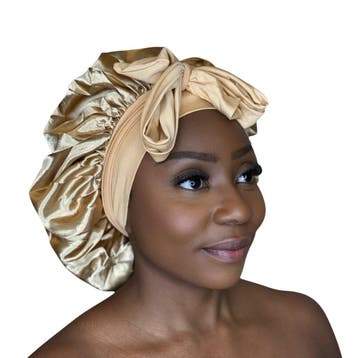 Satijnen Haar Bonnet met Banden - Kaki (Satijnen Slaapmuts ), Ophalen of Verzenden, Nieuw