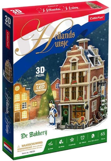 Cubic Fun - Hollandse Bakkerij 3D LED Puzzel (65 stukjes) |, Verzenden, Nieuw