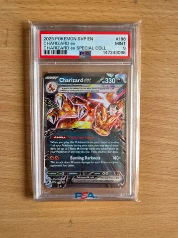 Pokémon - 1 Graded card - Charizard 196 Promo card - PSA 9 -, Hobby en Vrije tijd, Nieuw