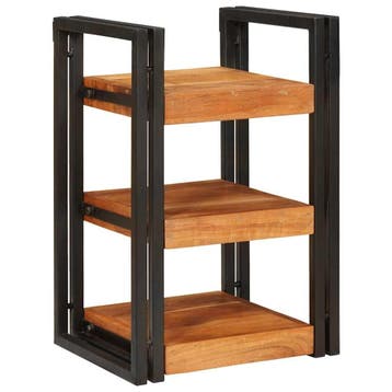 vidaXL Nachtkastje Bruin en zwart 38 x 33 x 58 cm Massief, Minder dan 45 cm, Verzenden, Nieuw, 55 tot 70 cm