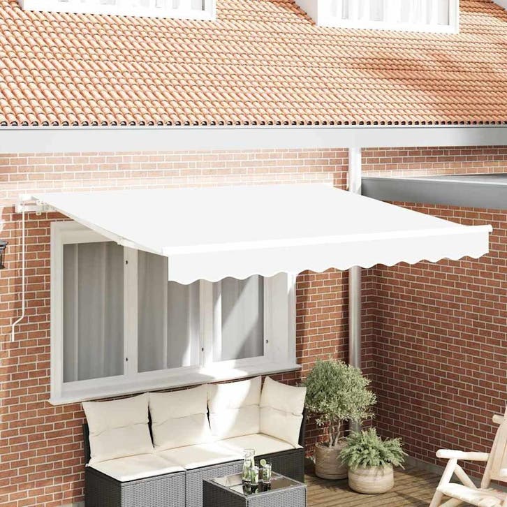 Luifel canvas wit 350x200 | retourdeal 38% korting, Tuin en Terras, Zonneschermen, Minder dan 250 cm, Elektrisch, Nieuw, Overige typen