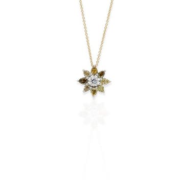 Ketting met hanger - 18 karaat Geel goud, Witgoud - 1.55ct.