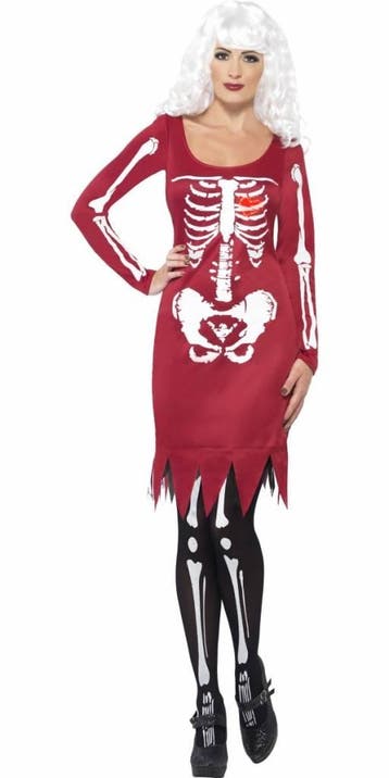Skeleton beauty kostuum rood, Ophalen of Verzenden, Nieuw