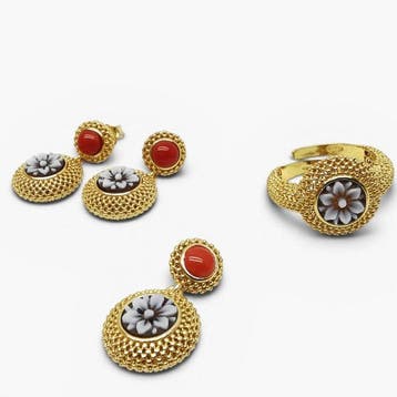 Koraal - Argento 925 - 3-delige sieradenset - Italiaans