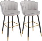 Barkrukken set van 2 - Barstoel met rugleuning - Barkruk - B, Verzenden, Zo goed als nieuw