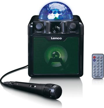 Lenco BTC-055BK - Bluetooth Speaker Draadloos - Karaokeset -, Verzenden, Zo goed als nieuw