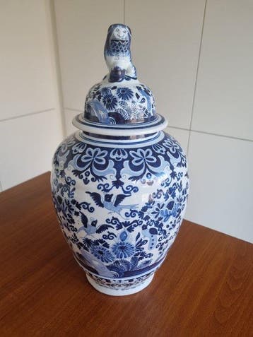 Boch Frères - Vaas - Dekselvaas - Delfts blauw - Antieke