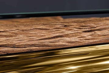 Design eettafel MODERN BAROK 200cm naturel goud teakhout, Ophalen of Verzenden, Nieuw